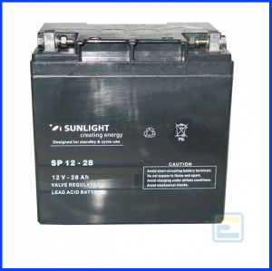 Аккумулятор 12В 28А*ч / SP 12-28 / Sunlight / AGM